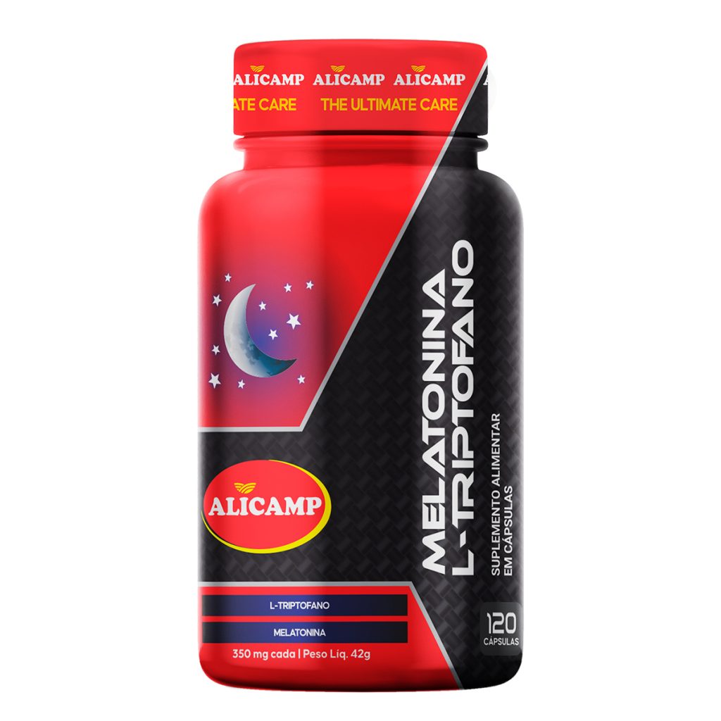 embalagem suplemento melatonina + L-triptofano alicamp 120 caps